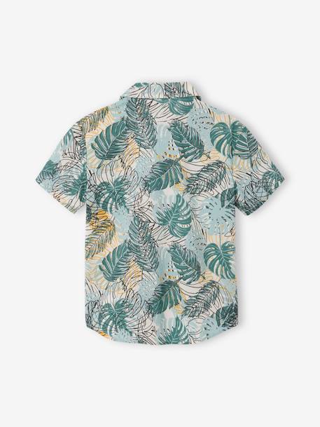 Chemise manches courtes garçon vert imprimé - vertbaudet enfant 