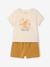 T-shirt met print + korte broek voor baby indigoblauw+karamel - vertbaudet enfant 
