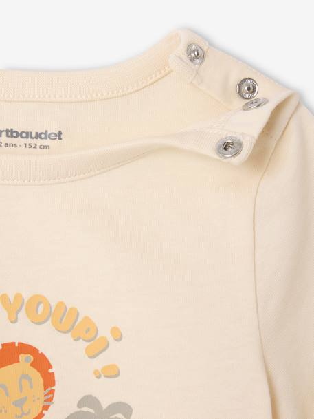 T-shirt met print + korte broek voor baby indigoblauw+karamel - vertbaudet enfant 