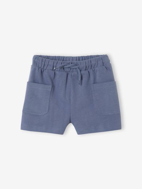 T-shirt met print + korte broek voor baby indigoblauw+karamel - vertbaudet enfant 