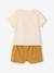 T-shirt met print + korte broek voor baby indigoblauw+karamel - vertbaudet enfant 