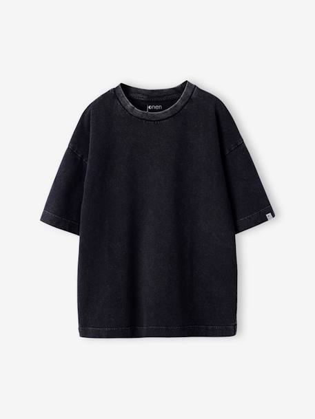 Set van 2 effen t-shirts met een gewassen effect JONEN hemelsblauw - vertbaudet enfant 