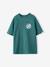 T-shirt garçon motif devant/dos effet délavé anthracite+vert d'eau - vertbaudet enfant 