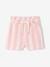 Short à larges rayures fille avec ceinture cordelette fille rose bonbon - vertbaudet enfant 