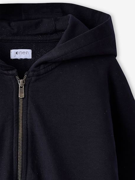 Sweat cropped zippé à capuche fille anthracite - vertbaudet enfant 