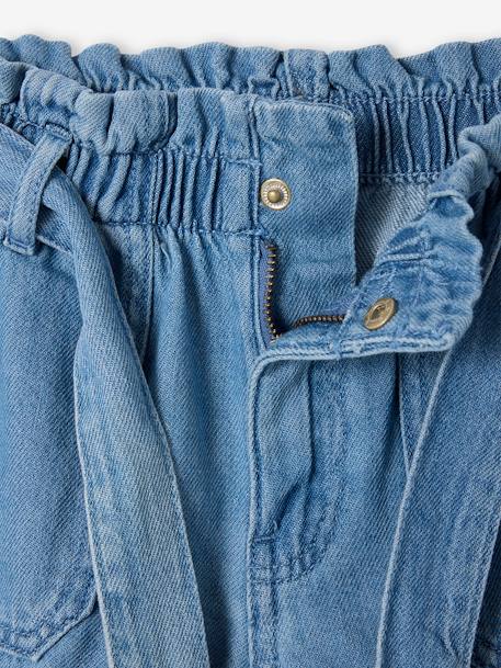 Short fille en denim léger style paperbag bleu clair - vertbaudet enfant 