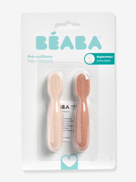 Lot de 2 pré-cuillères d'apprentissage en beige+terracotta+vert sauge - vertbaudet enfant 