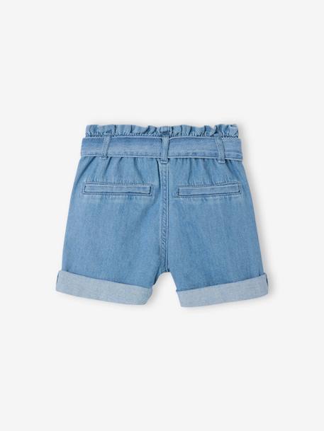 Short fille en denim léger style paperbag bleu clair - vertbaudet enfant 