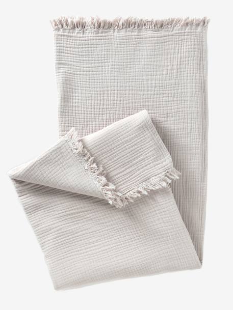 Plaid en gaze de coton bio bleu vert+caramel+rose+taupe - vertbaudet enfant 