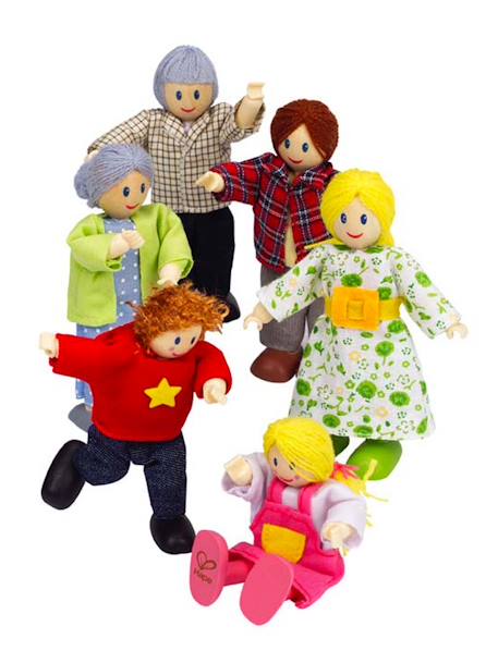 Famille de 6 poupées en bois HAPE MULTICOLORE - vertbaudet enfant 