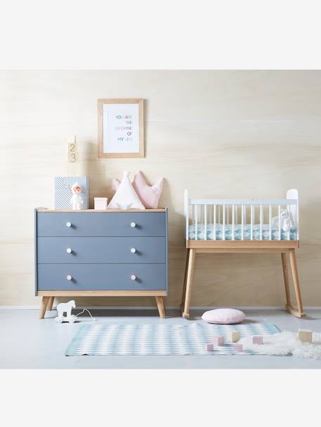 Commode avec poignées personnalisables LIGNE CONFETTI blanc+Vert - vertbaudet enfant 