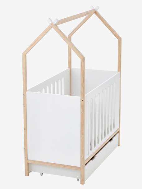Lit bébé Cabane LIGNE COCONUT transformable en banquette blanc - vertbaudet enfant 