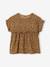 Meisjesblouse met print van katoengaas beige - vertbaudet enfant 