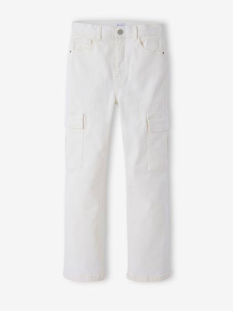 Pantalon cargo fille anthracite+écru - vertbaudet enfant 