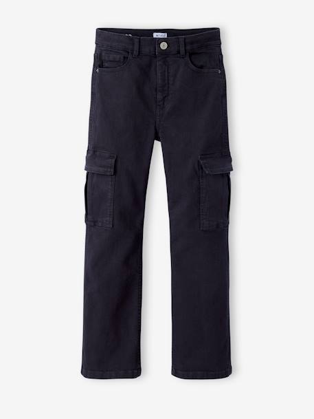 Pantalon cargo fille anthracite+écru - vertbaudet enfant 