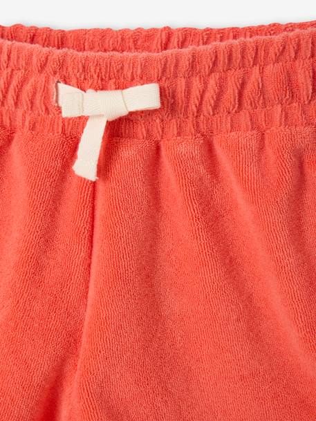 Ensemble T-shirt et short en éponge fille corail - vertbaudet enfant 