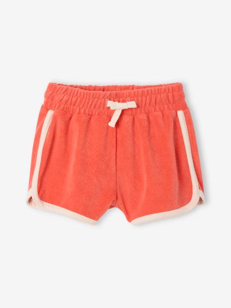 Ensemble T-shirt et short en éponge fille corail - vertbaudet enfant 