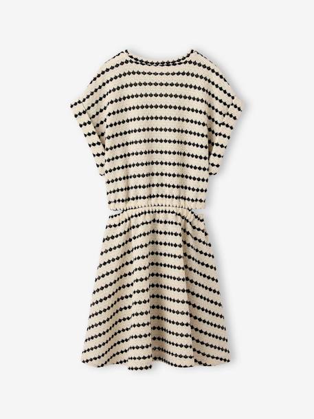 Robe maille fantaisie fille ajourée côtés rayé noir - vertbaudet enfant 