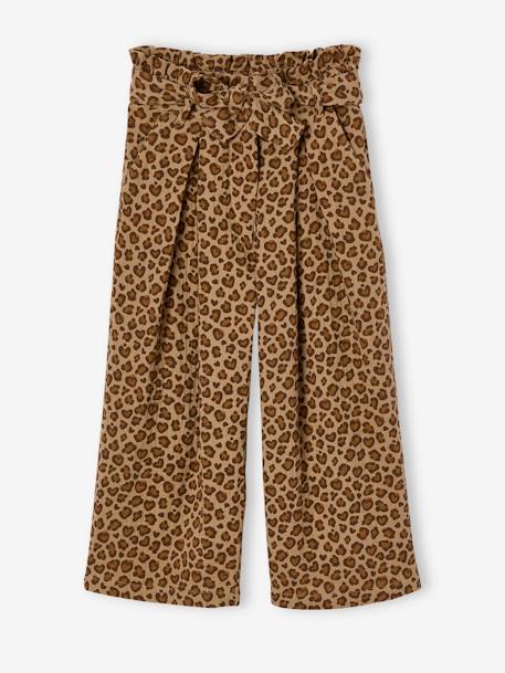 Wijde korte broek 'paperbag' voor meisjes, van katoengaas beige+lila+oudroze+saliegroen - vertbaudet enfant 