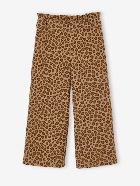 Wijde korte broek 'paperbag' voor meisjes, van katoengaas beige+lila+oudroze+saliegroen - vertbaudet enfant 