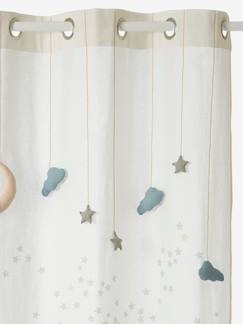 Linge de maison et décoration-Décoration-Rideau-Rideau guirlande à œillets tamisant nuages et étoiles