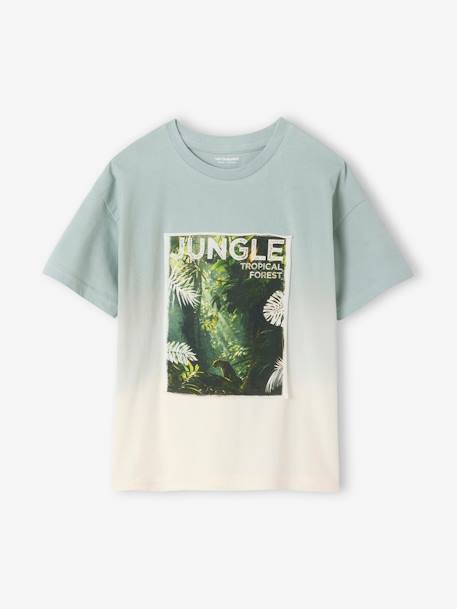 Jongensshirt tie & dye motief fotoprint saliegroen - vertbaudet enfant 