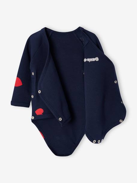 Kit Maternité 'Mon coeur' chemise de nuit grossesse + body bébé + pochon marine - vertbaudet enfant 