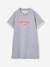 Robe fille en molleton léger motif gris chiné+rayé bleu+vert+vert sauge - vertbaudet enfant 