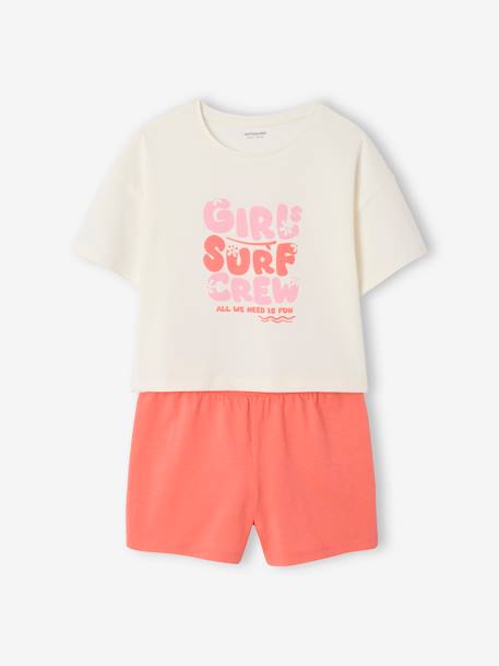 Set van 2 surf pyjamabroeken voor meisjes rozen - vertbaudet enfant 