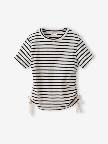 Lot 2 tee-shirts à liens coulissants fille violet - vertbaudet enfant 