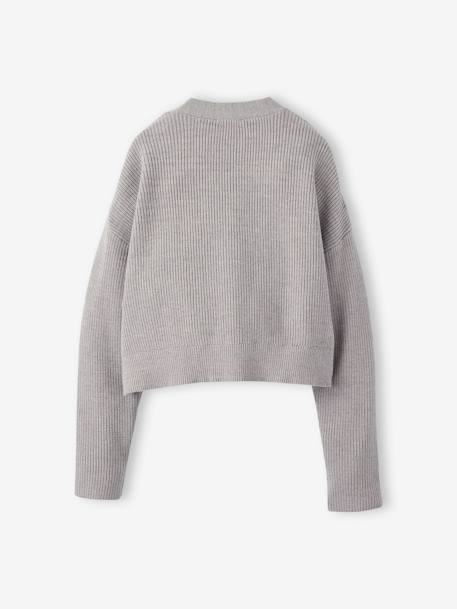 Gilet court fille gris chiné - vertbaudet enfant 