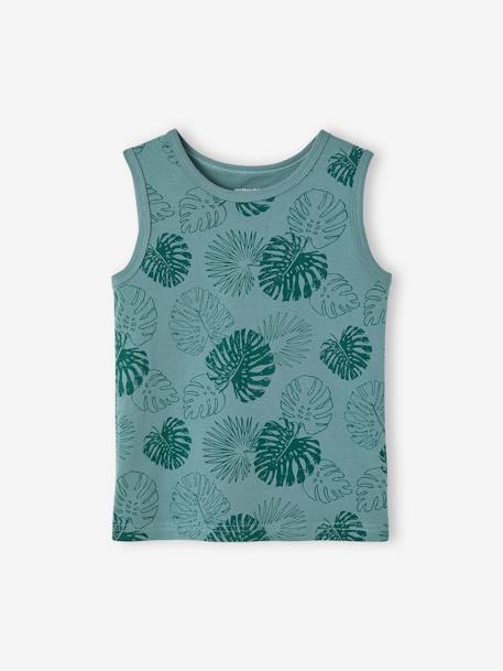 Débardeur motifs surf garçon blanc imprimé+vert - vertbaudet enfant 