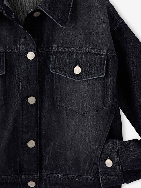 Veste en jean oversize fille denim gris - vertbaudet enfant 