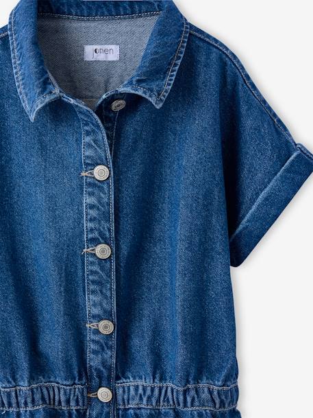 Combishort en jean fille bleu moyen - vertbaudet enfant 