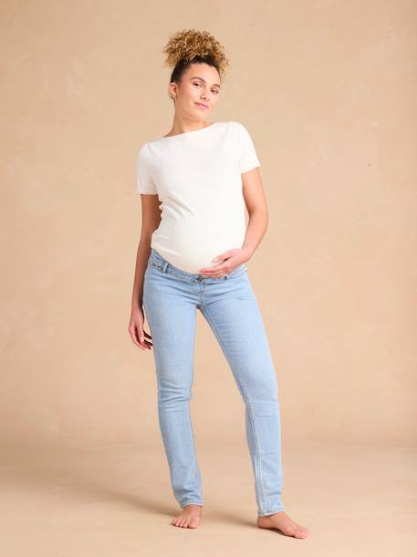 Slim zwangerschapsjeans ENVIE DE FRAISE denimgrijs+gebleekt denim+ongewassen denim - vertbaudet enfant 