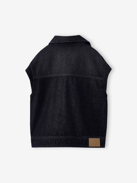 Veste en jean oversize sans manches fille denim gris - vertbaudet enfant 