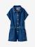 Combishort en jean fille bleu moyen - vertbaudet enfant 