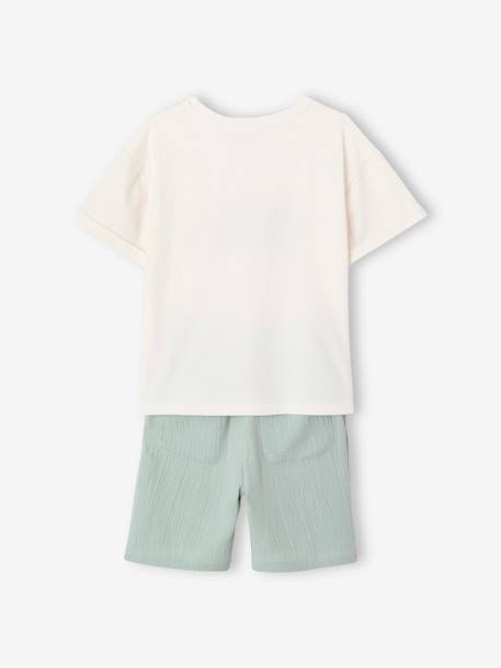 Jongensset short + T-shirt saliegroen - vertbaudet enfant 