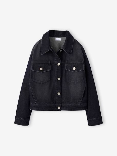 Veste en jean oversize fille denim gris - vertbaudet enfant 