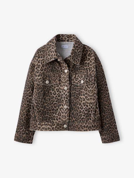 Veste fille oversize motif léopard beige - vertbaudet enfant 
