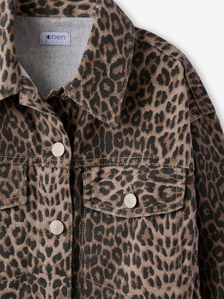Veste fille oversize motif léopard beige - vertbaudet enfant 
