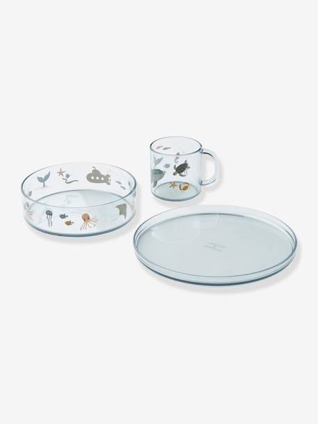 Set repas en tritan imprimé Siva bleu+multicolore+rose - vertbaudet enfant 