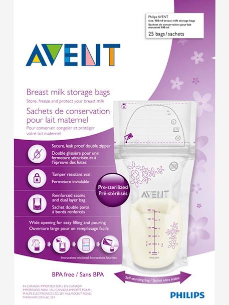 Lot de 25 sachets de conservation pour lait maternel Philips AVENT TRANSPARENT - vertbaudet enfant 