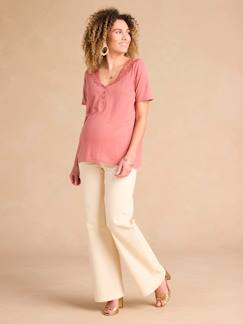 -Tee-shirt grossesse devant/dos encolure macramé