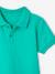 Polo garçon manches courtes broderie poitrine blanc+bleu+kaki clair+MARINE+vert émeraude - vertbaudet enfant 
