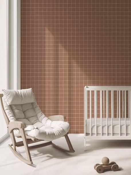 Papier peint Quadrillage brun - vertbaudet enfant 