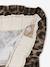 Wijde 'paperbag' meisjesbroek met luipaardprint beige+chocoladebruin - vertbaudet enfant 