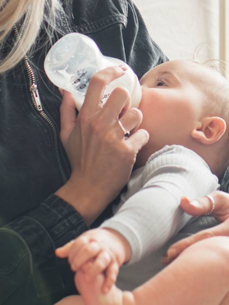 Natural Start Newborn Starter Kit, anti-koliekflessen van 150 ml en 260 ml met speen met langzame toevoer TOMMEE TIPPEE blauw+rouge - vertbaudet enfant 