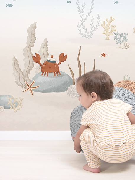 Papier peint panoramique Fonds marins Les baleines bleu - vertbaudet enfant 