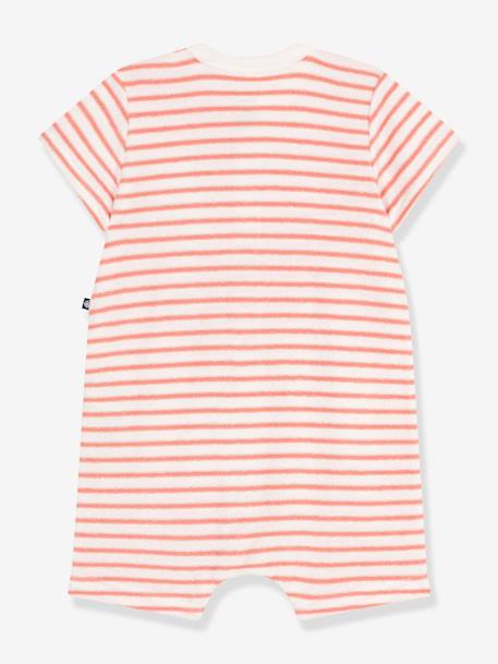 Combicourte bébé en coton éponge rayée abricot - vertbaudet enfant 